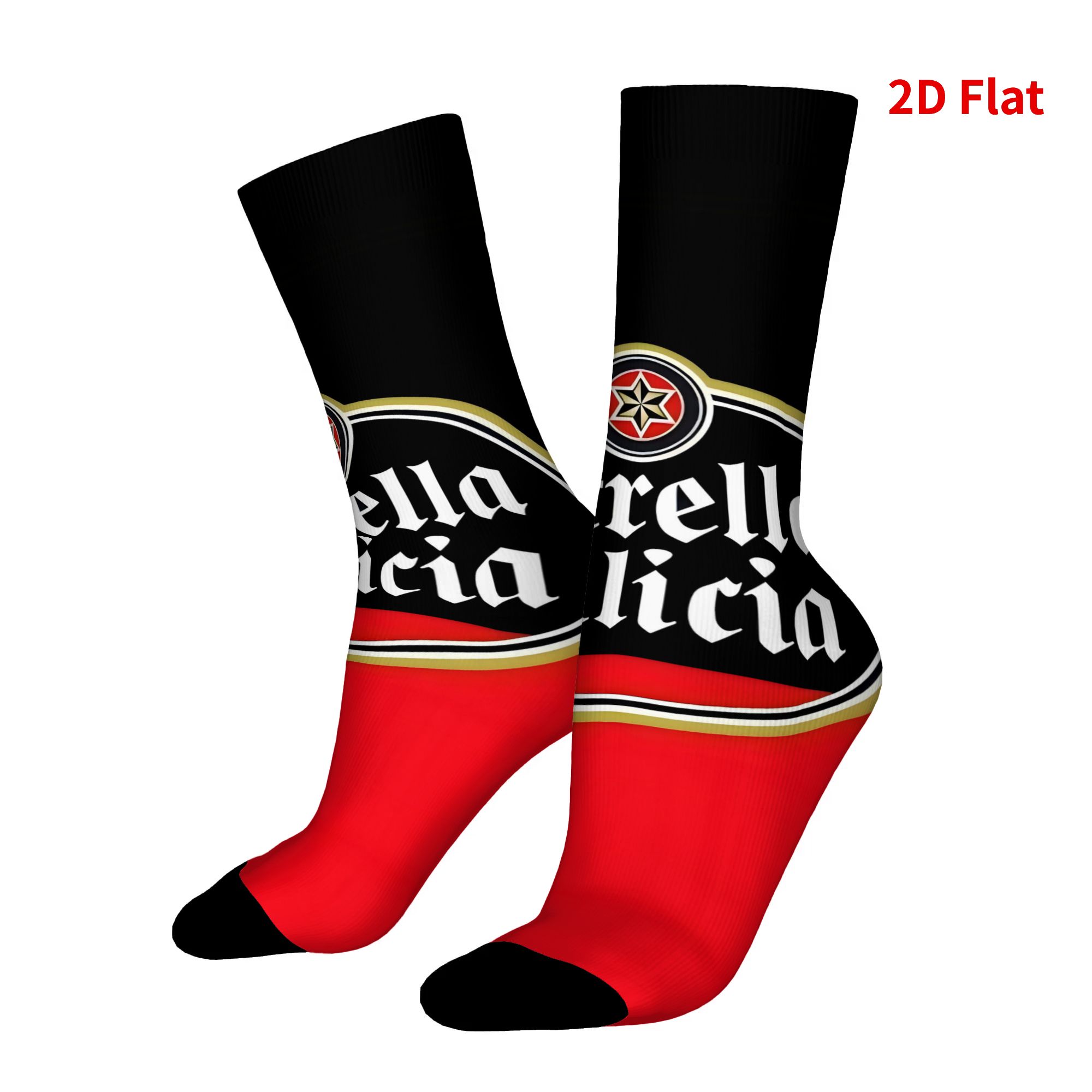 TEMU Calcetines Estrella Galicia 2D para hombre, impresión , calcetines casuales de poliéster, estilo hip hop, , verano, otoño, invierno, calcetines