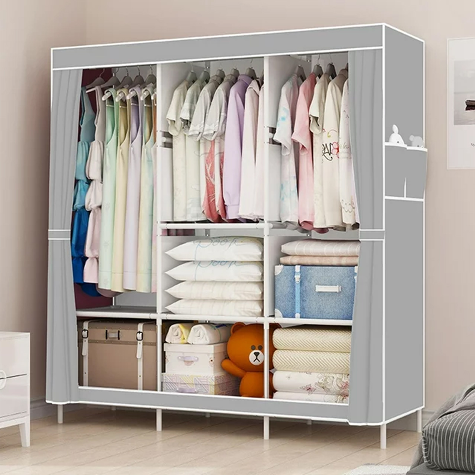 TEMU Portable Closet Storage Organizer, 6 Colors Option, Perfect For Apartment, Bedroom, Hallway, Clothes Wardrobe & Shoe Storage