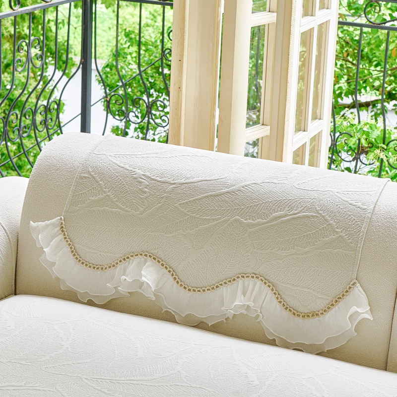TEMU 1pc Of Forest-style Lace Trim Sofa Cushion, Suitable For , Refreshing, High-value, Non-slip Sofa Cover Towel, Pet-friendly, For 1/2/3/4 , Living