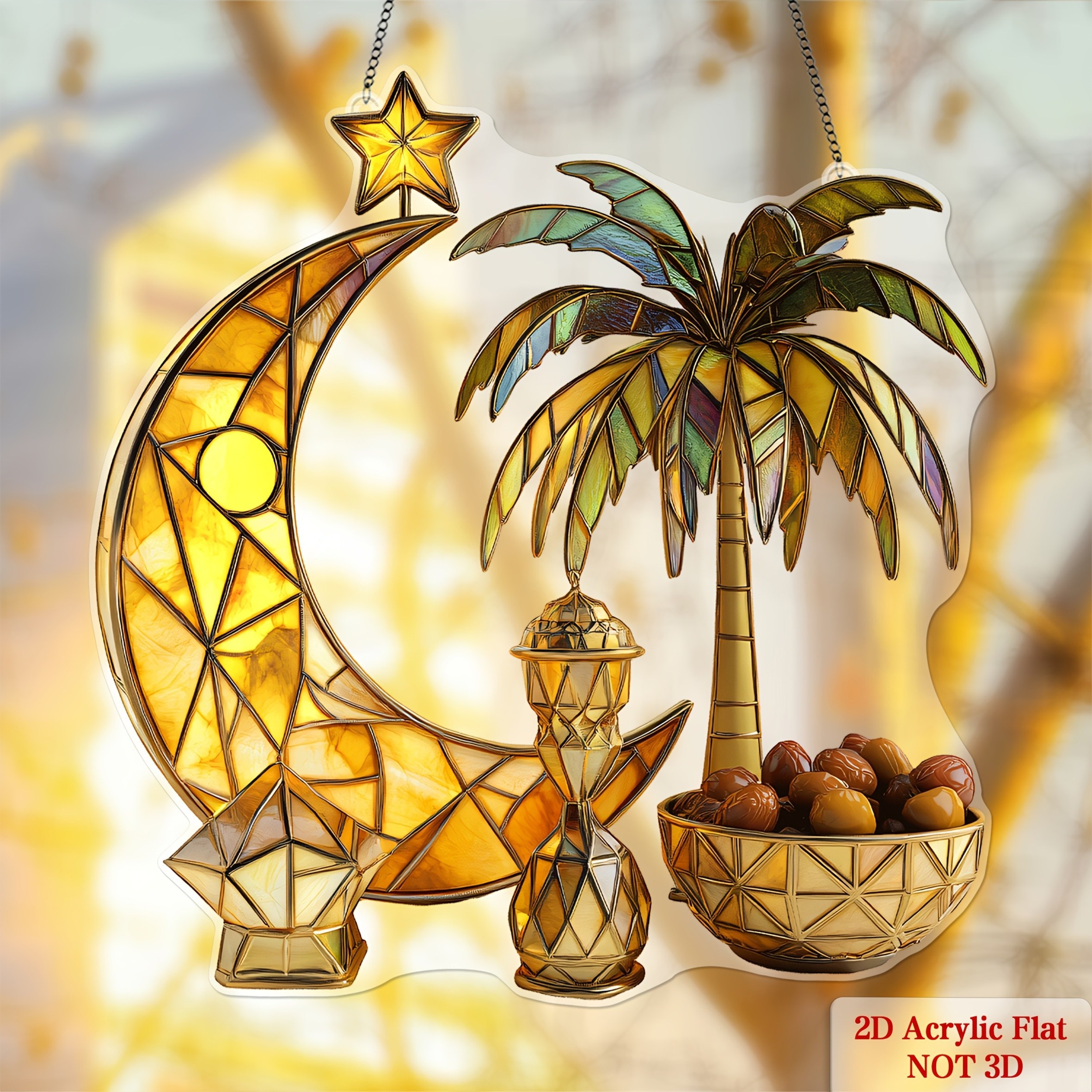 

1pc Crescent Palm Tree And 2d Flat Acrylic Light , Decoration, Light (8 Inch Inch), Fast Month Gift, Decoration, Middle Style, Unique Gift Ideas, Seasonal Decoration, Wall Art, Spiritual Decoration