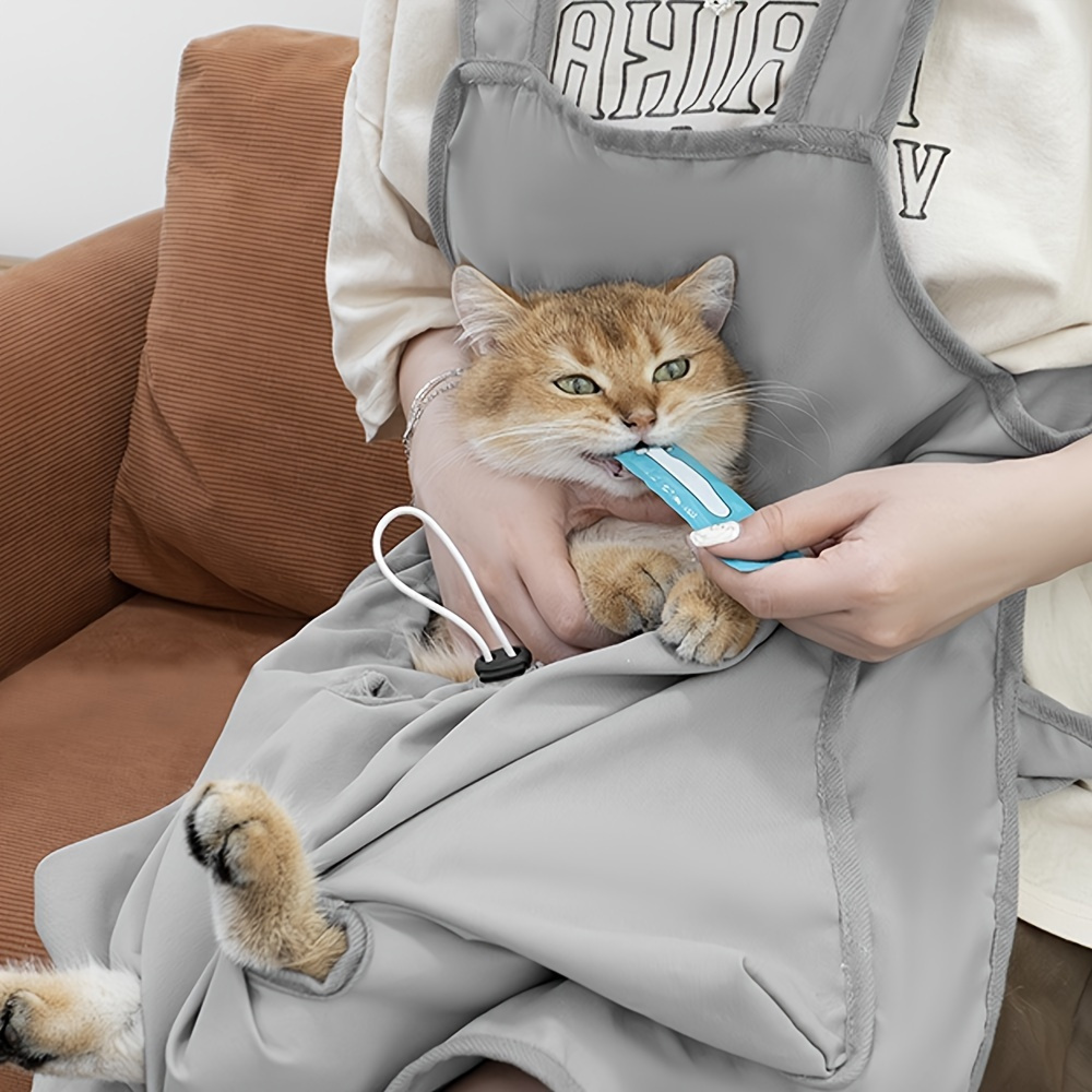 Elastic Pocket Grooming Apron for Pets