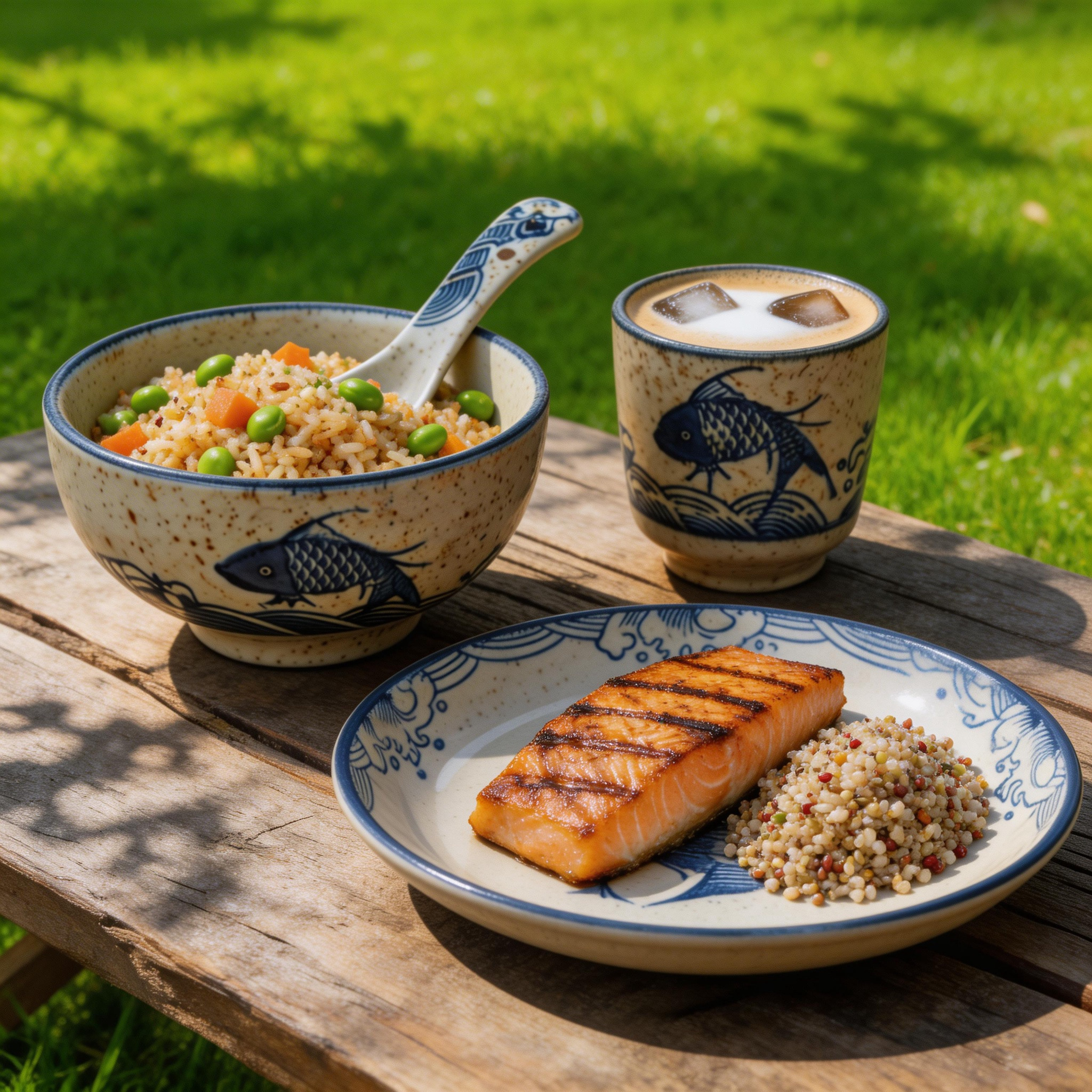 4pcs ceramic tableware set including bowls plates spoons and tea cups microwave and dishwasher safe   tableware set suitable for ramen salad pasta rice coffee black tea and more ideal for household use