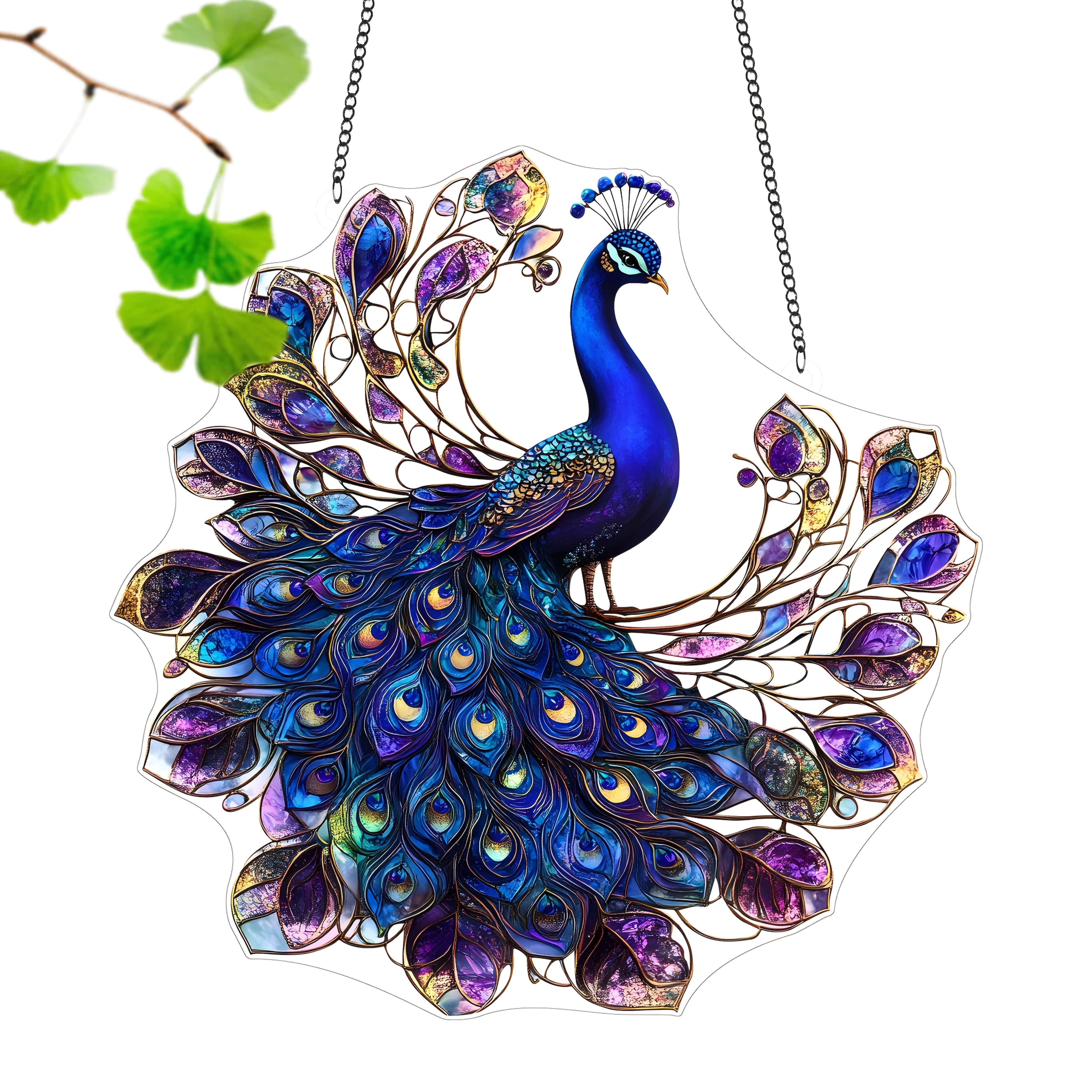 TEMU 2D Plat, 1pc, Design Plat 2D Élégant - 9 pouces X 9 pouces, Matériau Acrylique, Style Vitrail Coloré, Convient pour la Décoration de Fenêtre de