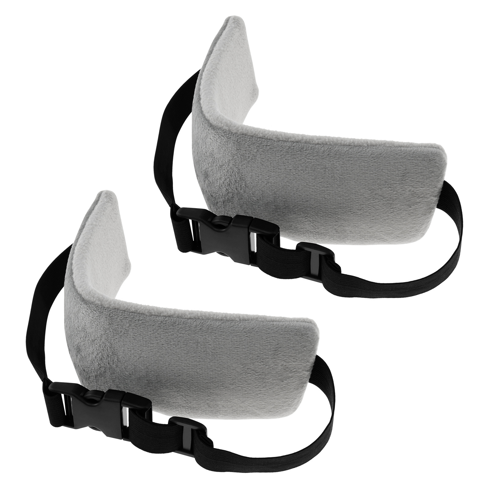 2pcs adjustable travel neck pillows soft portable head support straps for airplanes cars  able polyester cotton blend   for travel airplane   adjustable headgear durable headrest