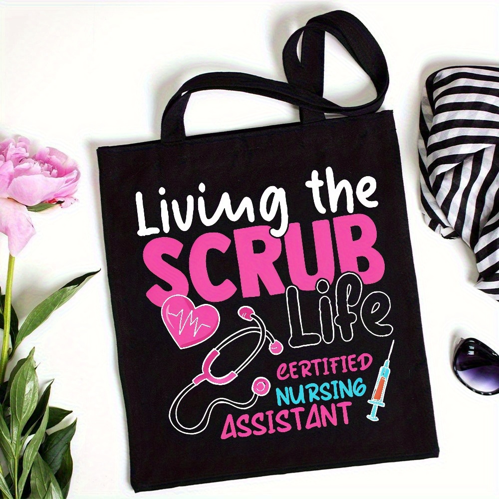 TEMU Ideal Canvas Tote For Healthcare Professionals, Essential For Hospitals, , Stitching, Gift For Nurses