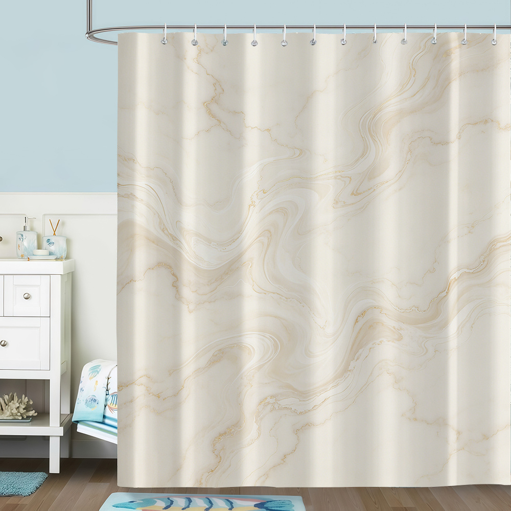 TEMU A -patterned Shower Curtain With 12 Hooks, Made Of, Suitable For Bathroom Windows And Bathtubs, And In Sizes For Home Decoration And Window
