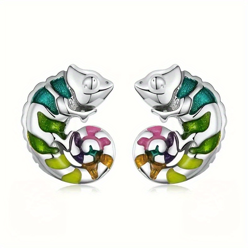 Image of Creative Drop Oil Design Fish Stud Earrings For Women Holiday Daily Party Jewelry Accessories Unique Earrings For