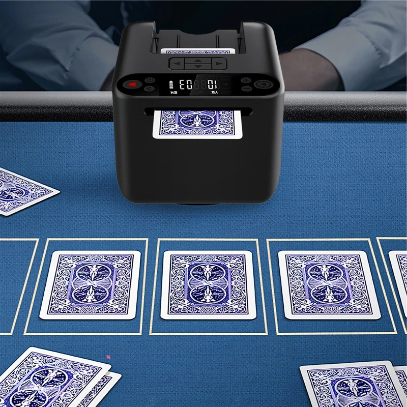 automatic card dispenser rechargeable via usb c   with 1 3 handles rotates 180 360 supports up to 12 players for poker and blackjack Product details 5