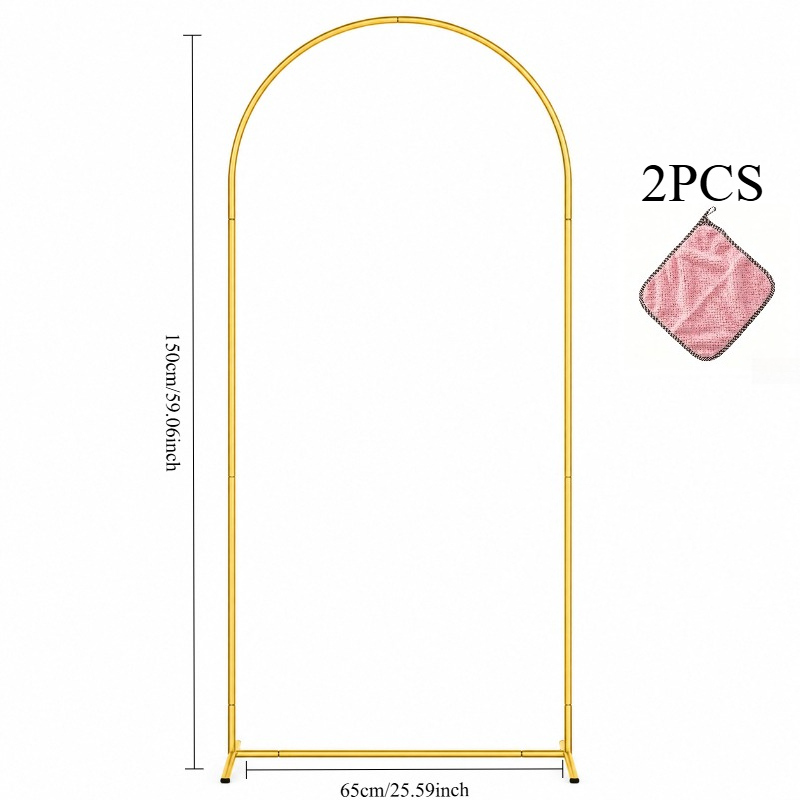 TEMU [1pc Golden Archway Decoration Stand And 2pcs Archway Cleaning Cloths] Light Luxury Golden Decorative Archway Stand, Detachable Wedding