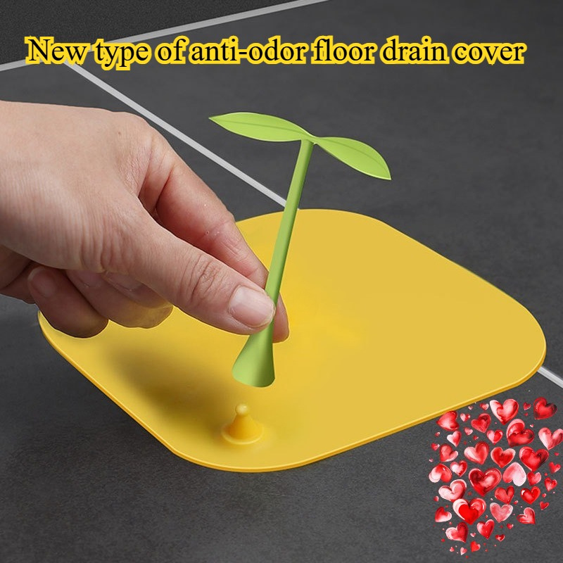 Anti-Odor Floor Drain Cover - Silicone Bathroom Pest Repellent Mat with Green Leaf Design, Odor-Resistant & Easy-Clean   for Shower, Bathtub, Sink - Durable Bathroom Safety Accessory, Bathroom Drain Cover, Shower Safety, Modern Bathroom Decor,   Material, Drain Cover, Sink Drain Cover, Drain  , Shower Drain Cover, Sink Drain Strainer, Bathroom Accessory, Drain Filter, Drain Trap For Shower Under Tile, Floor Drain
