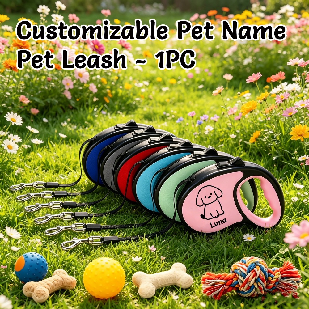 Personalized Stretch Pet Leash with Customizable Name