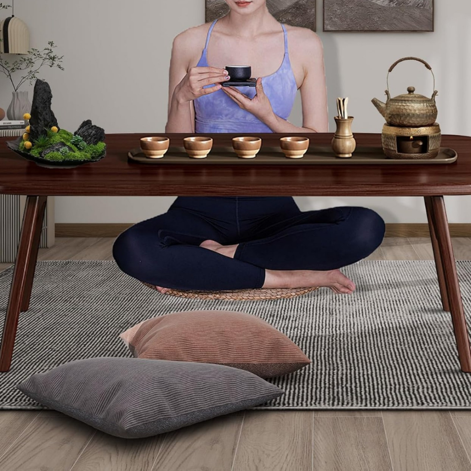 1pc contemporary japanese inspired bamboo folding floor Temu Sweden