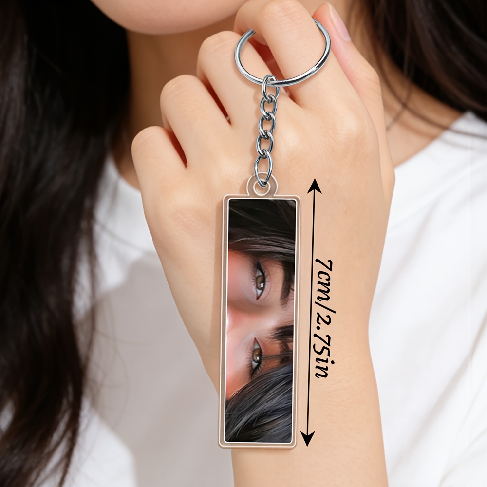 TEMU Custom Photo Double- Keychain, Personalized Double- Acrylic Keychain, Customizable Photo Ladies Keychain, Is An Ideal Couple Gift, Birthday Gift