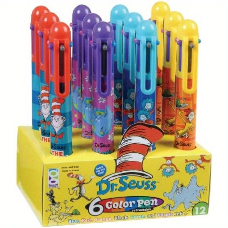     retractable ballpoint pen 6color multicolor ink cartoon characte for school   pack of 12 Product details 3