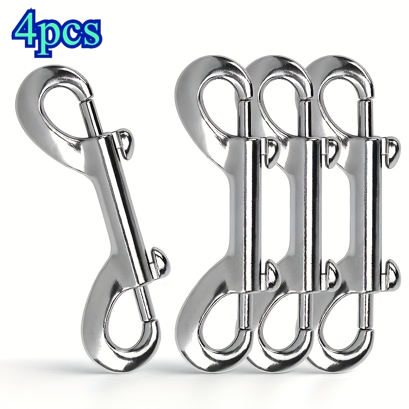 TEMU 4/6/8 piezas de clips de tornillo de cabeza de acero inoxidable, clips metálicos de cadena con gatillo de 3.5 pulgadas, para llaveros, collares