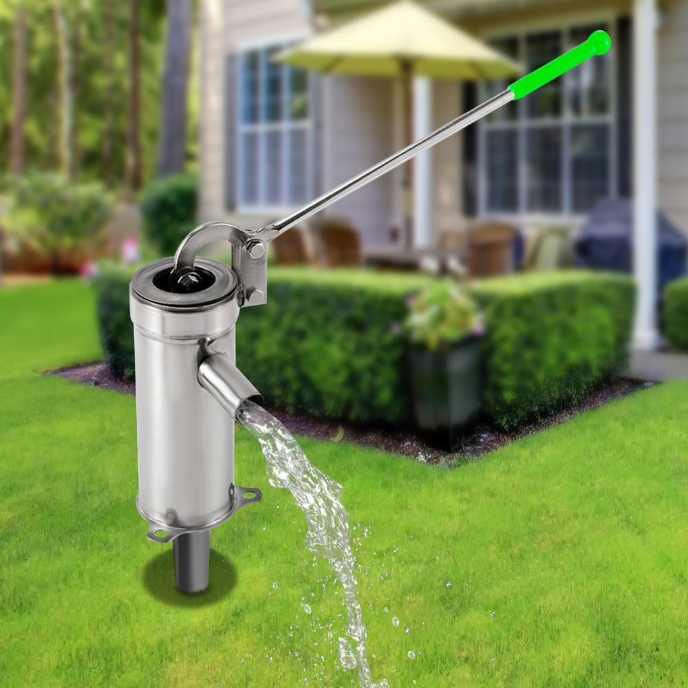Pompe De Puits Manuelle Inox Jusqu'à 8m - Poignée Rotative 360° Anti-Fuite