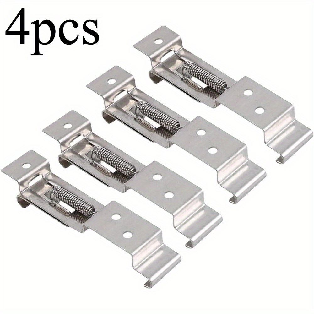 TEMU 4pcs No-drill License Plate Holder, Spring Adjustable Stainless Universal Car Clip For Trucks And Cars - Anti-slip & Shake-