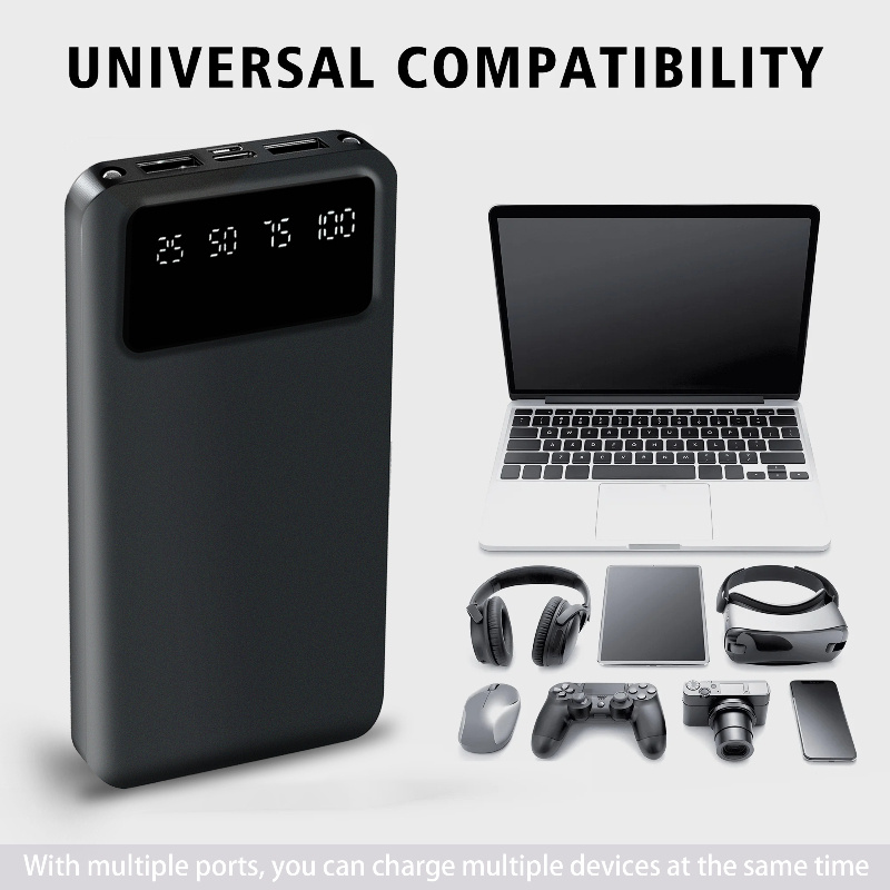 20000mAh Portable Power Bank with LED Display & Dual Output
