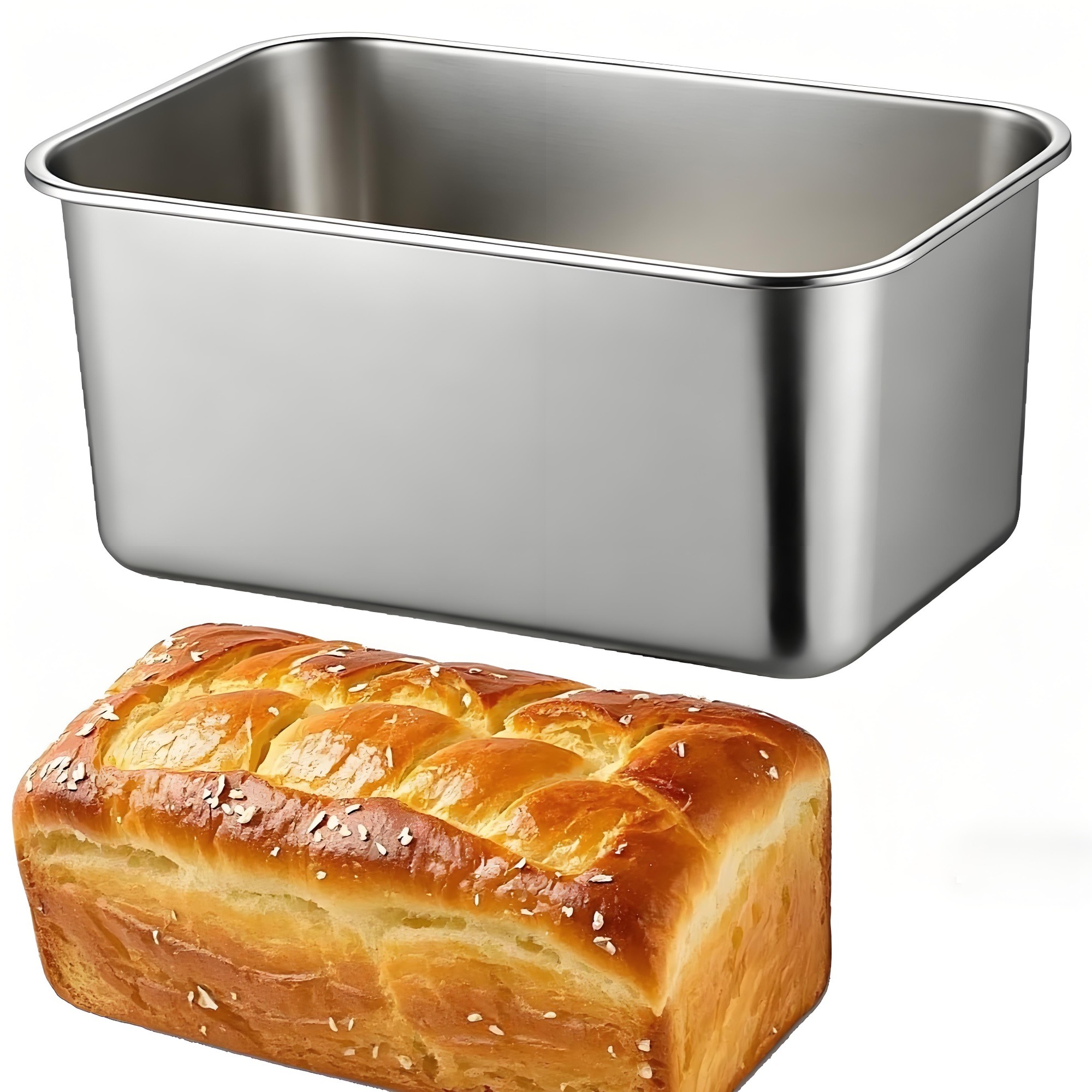 TEMU Stainless Steel Multifunctional Deep Baking Tray, Suitable For Baking Bread, Cakes, Chicken, Etc., For Food Storage, Dishwasher Safe, Ideal For