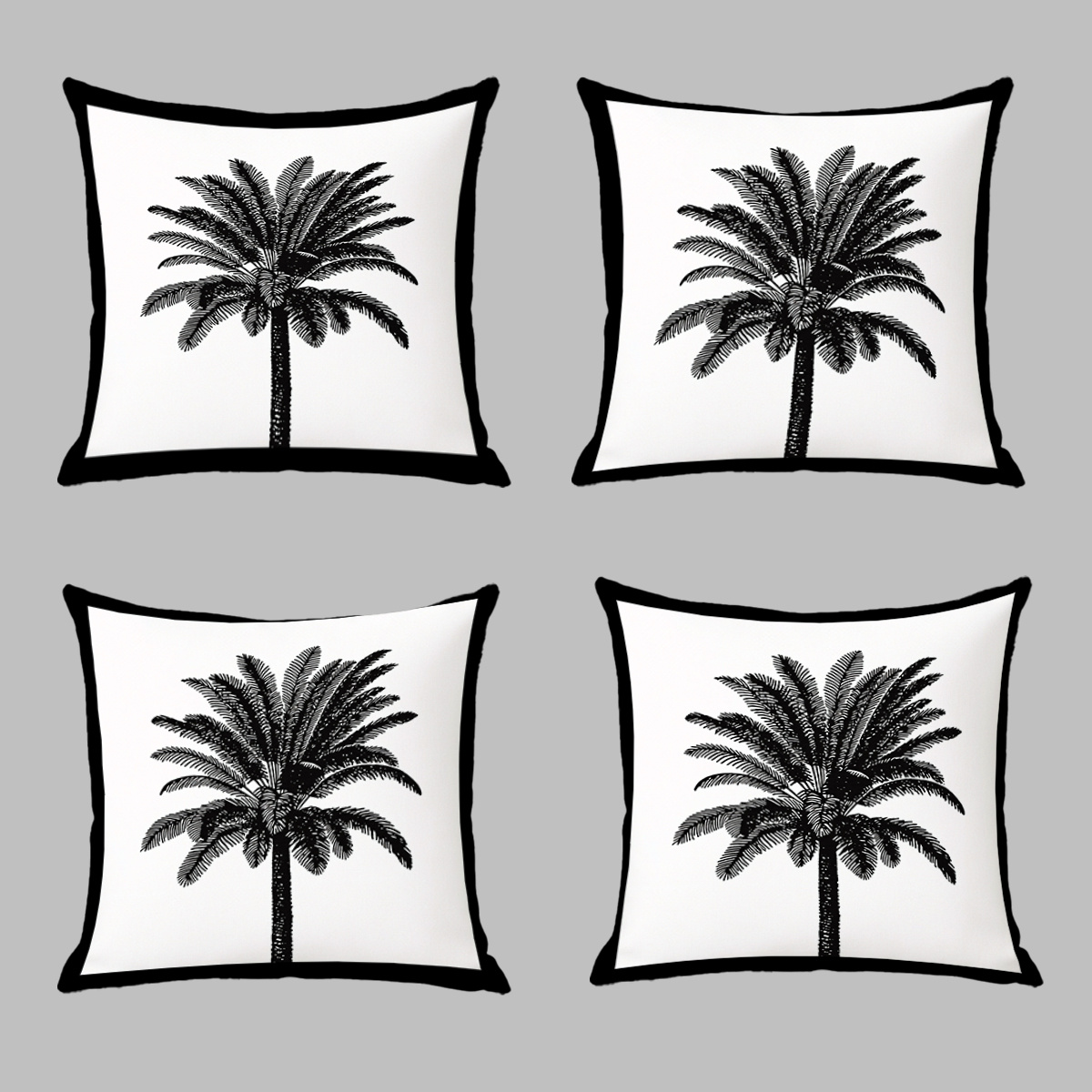 TEMU 4pcs Black And Tree Pillowcases, Living Room Sofa Decorative Cushion Covers, Double-sided Printed Pillowcases, Machine Washable With Zipper