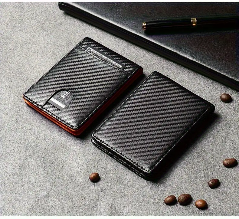 mens rfid blocking wallet ultra thin design with stainless steel money clip bifold card holder scratch impact resistant for business travel everyday use ideal gift for men accent compact organizer sleek style durable construction professional men Product details 13