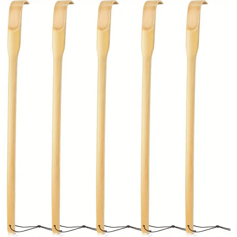16 5 inch natural bamboo wood back scratcher with curved long handle back scrubber for women reach handmade like durable massager ideal fathers day gift practical present back massager adjustable back scratcher back scratching tool handmade look sturdy construction longhandle scratcher elderly aid Product details 0