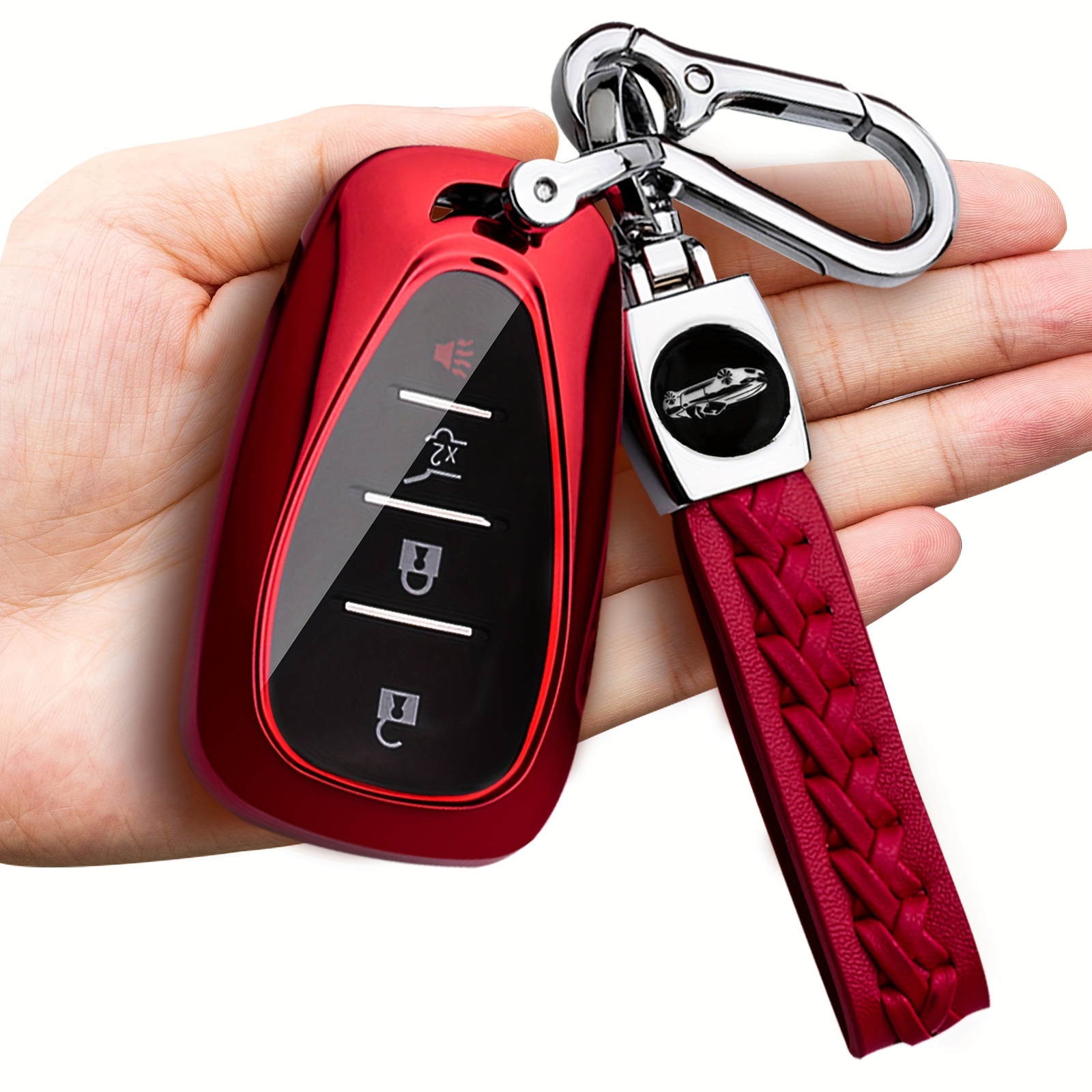 TEMU 1pc Key Protector Scratch-resistant Compatible With For Car Keys High-end Model Protective Case, Vehicle Additions, Premium Look, , Long-lasting Material, Ideal For Keychain Lovers