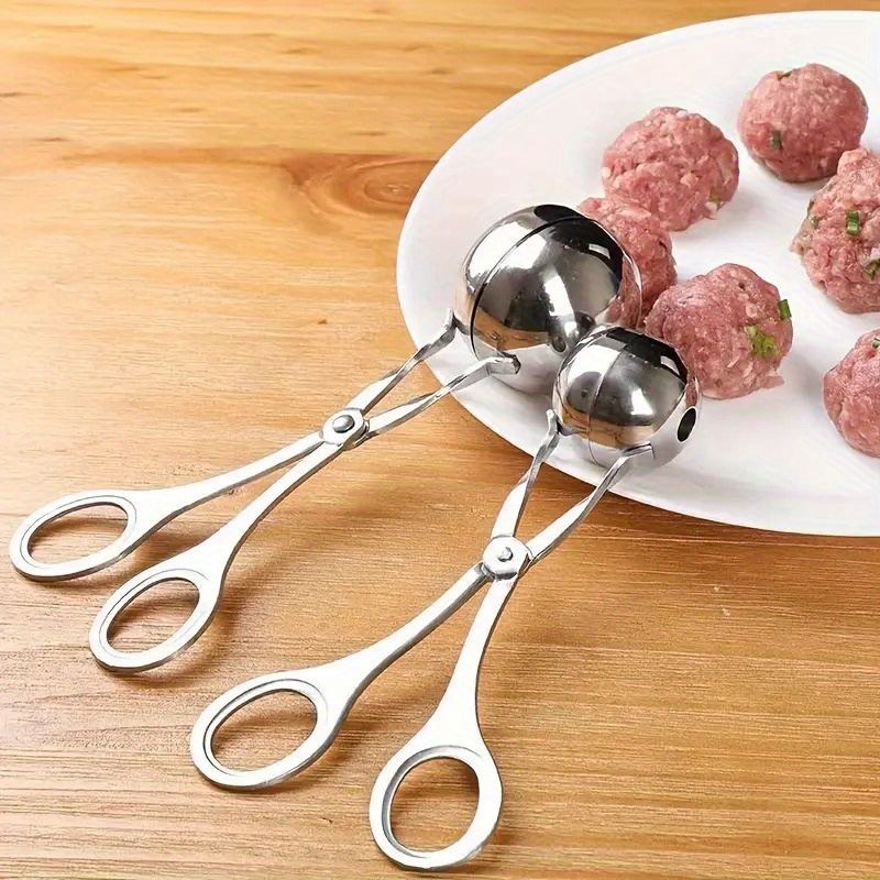 1 pieza Cuchara Multifuncional de Acero Inoxidable para Albóndigas - Máquina Doméstica Para Hacer Bolitas De Pescado, Exprimidorde Carne Clip Bola Helada HerramientaDeCocin MoldejadorBolasArrozParrillaAccesorioComidaRegaloIdealAmigosFamiliaHerramentadePreparaciónAlimentosDiseñoCompactoMangoFacilAgripMaterialResistenterustConstrucciónSeguraUtensilioDecozinarChefCaseraRecetasholidays