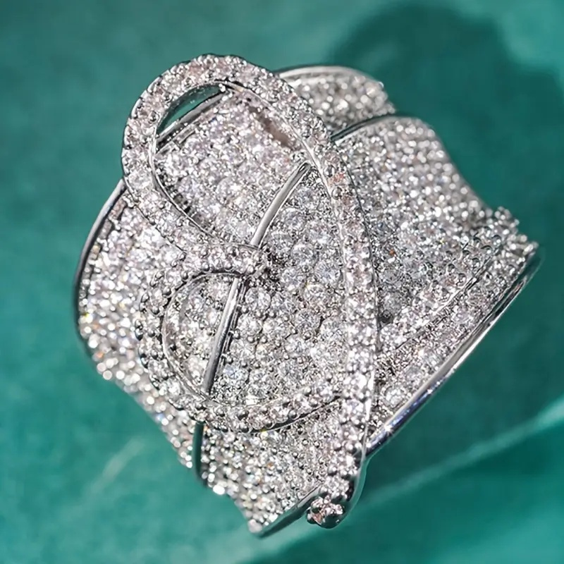 Heart Shaped Zirconia Promise Ring for Engagement