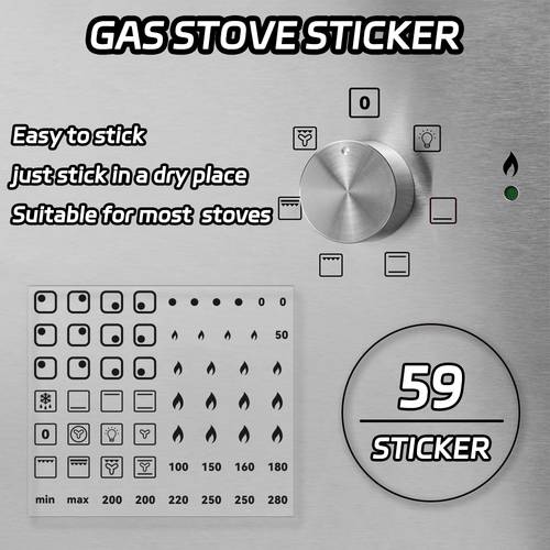 black transparent gas stove switch label sticker sheets set 1 set 59 small transparent label stickers for ovens stovetops stations gas stoves cooktops oven backup identification labels for button stickers