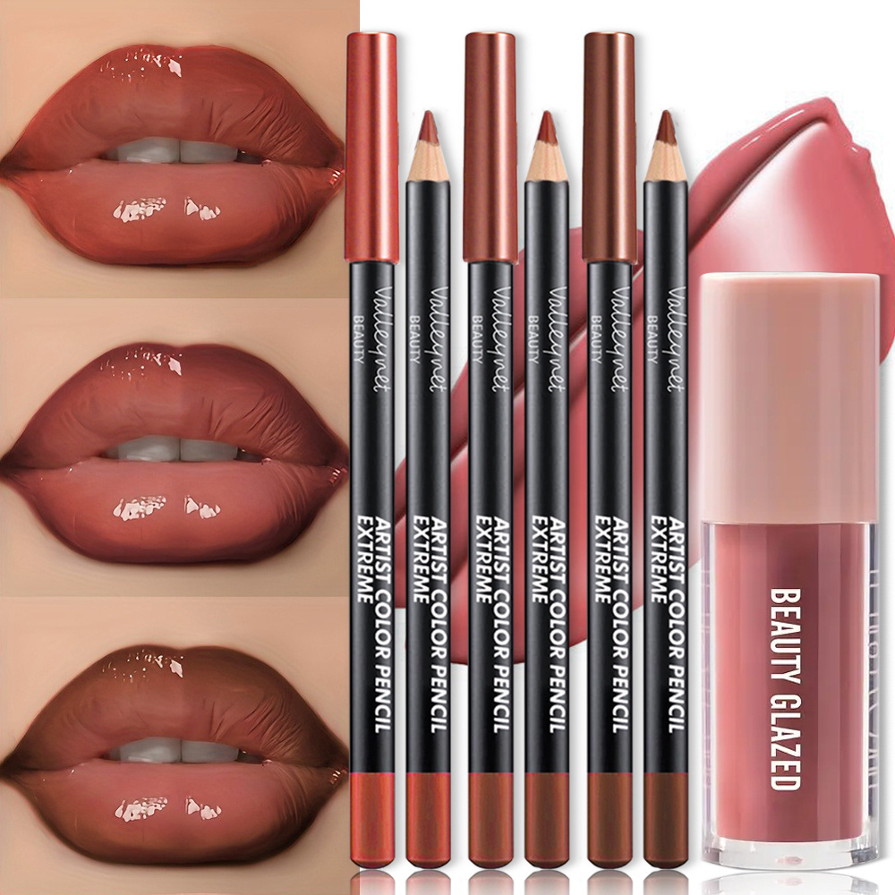 4pcs waterproof lip gloss lip liner set long lasting - Temu