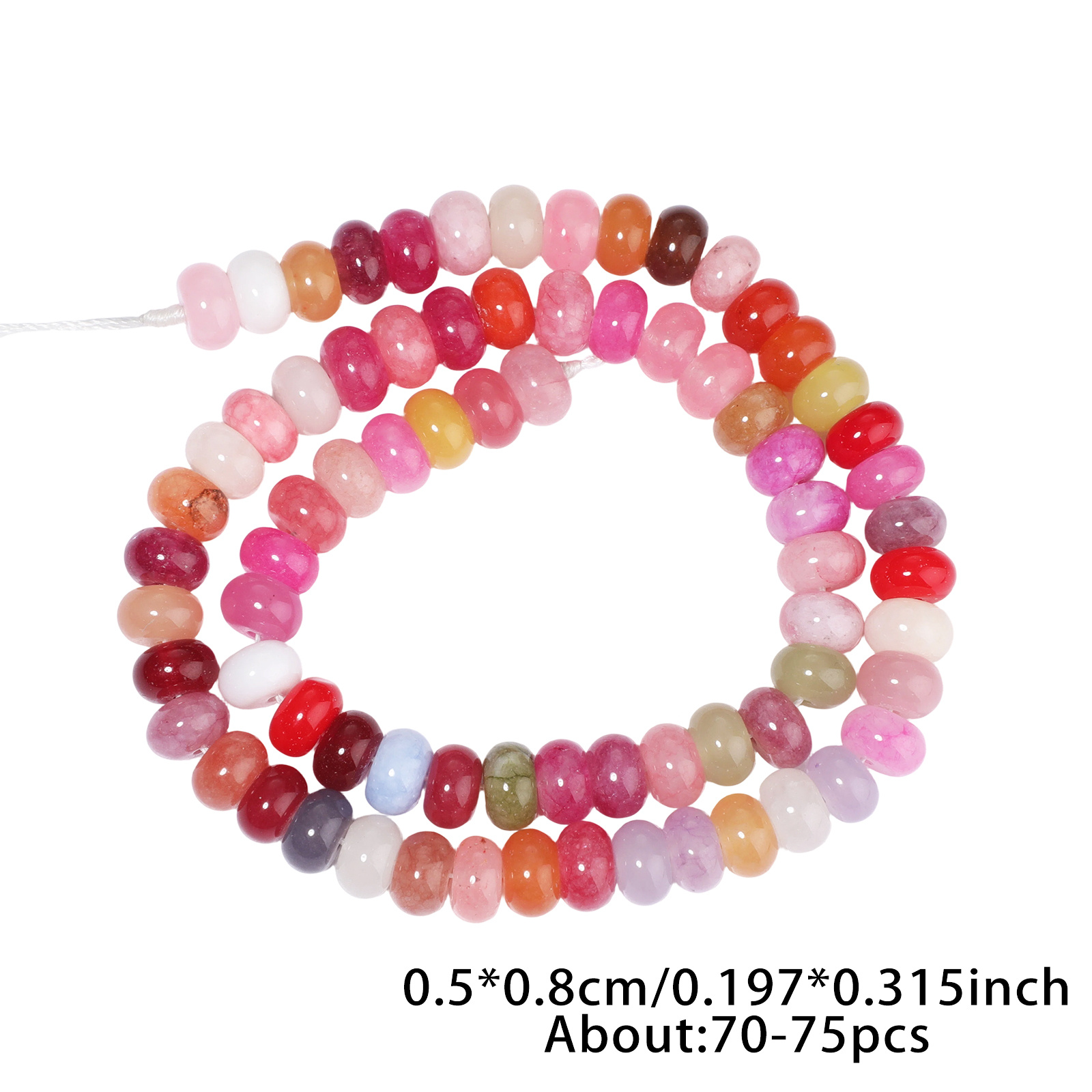 TEMU Perles Abaque en Naturelle pour la Fabrication de Bijoux DIY - Perles Plates Rondes Multicolores avec Base, Adaptées pour Bracelets, , Boucles