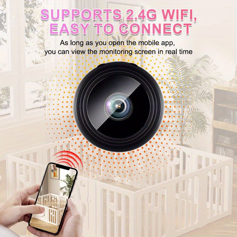 4 cámaras de seguridad inalámbricas Teruhal con Wi-Fi 2.4GHz, video HD 480P, batería recargable y alimentación USB, aplicación de visualización remota para monitoreo en casa, uso interior/exterior, diseño elegante negro, vigilancia interior, vigilancia moderna, construcción duradera, vigilancia inteligente, entusiastas de la tecnología