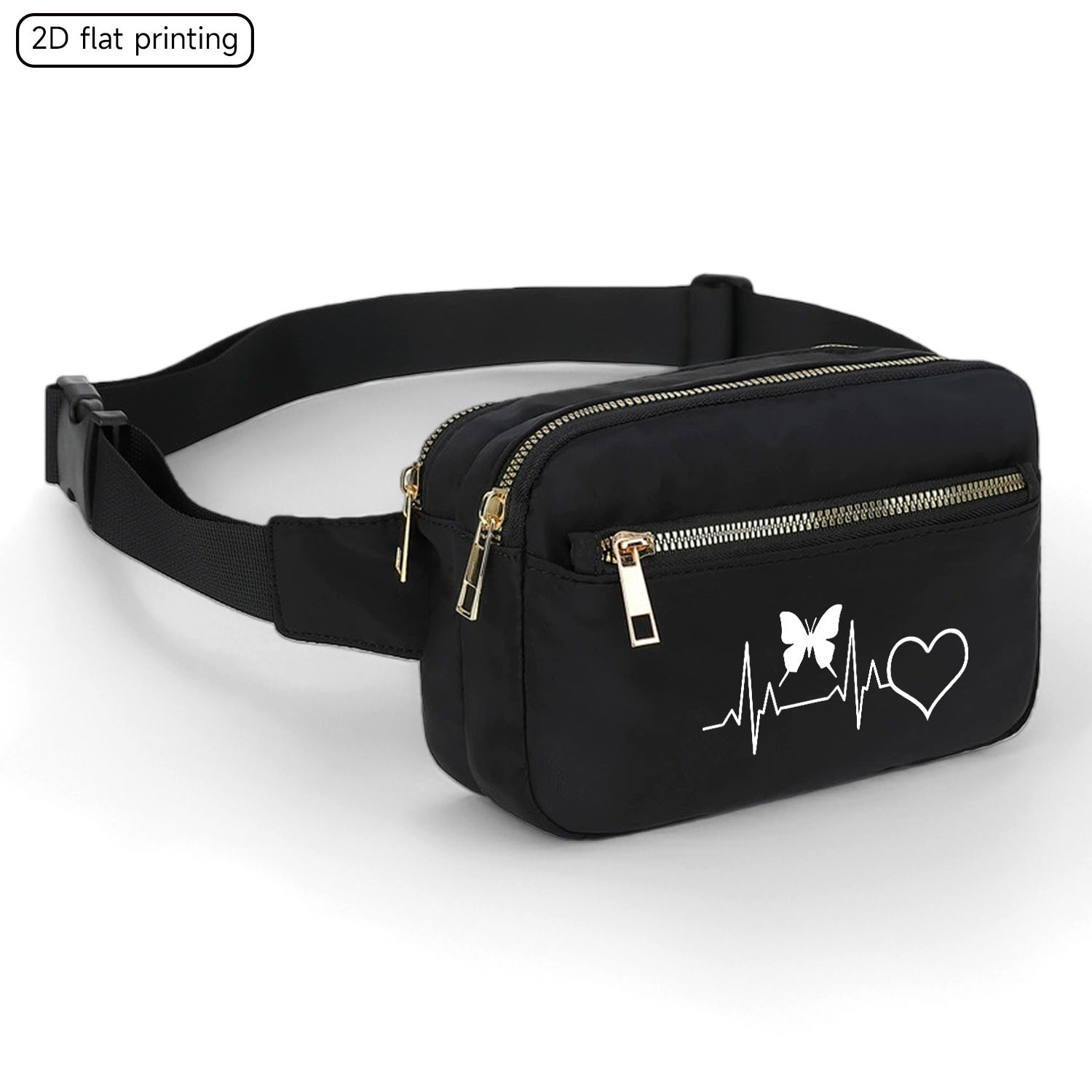 TEMU Marsupio, Borsa a Cintura, Marsupio Portatile Facile Qualit� con Stampa Motivo " ECG", Marsupio Regolabile Facile da Regolare Squisitamente