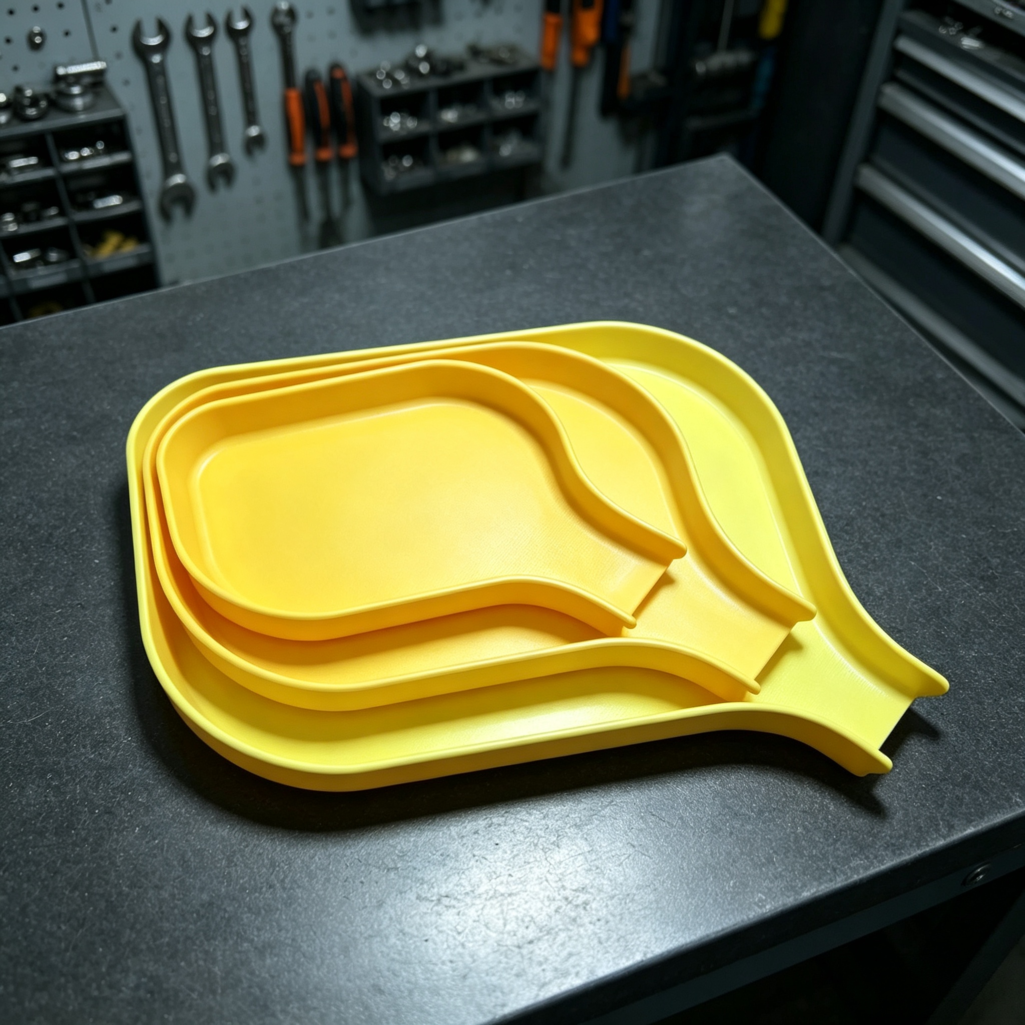 TEMU 3pcs Tool Storage Funnel Trays With Raised Edges - Preventing Screws, Bolts, Beads, And Small Parts From Falling - Equipped With Fully Sealable