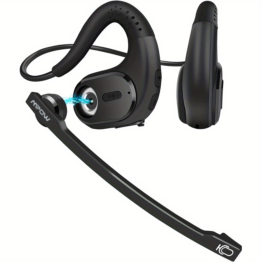 TEMU Wireless Bt 5. 3 Headphones Mic Headset Stereo Earbuds Earphone Bt Headset With Removable Microphone Noise Cancelling For Phones For Trucker,