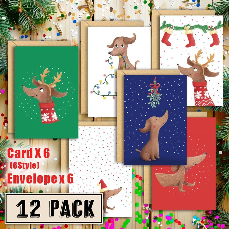 

- Christmas Greeting Envelopes, 12pcs - For &