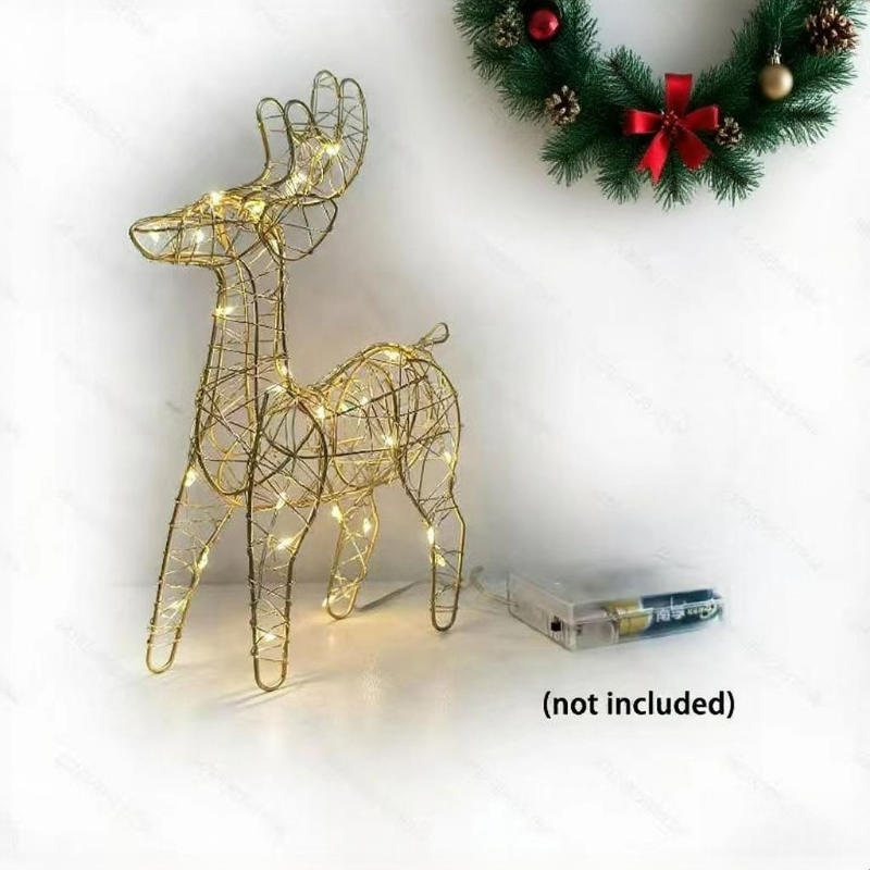 TEMU 1pc, Luminous Christmas Deer, Christmas Luminous Ornaments, Christmas Atmosphere Decoration, (requires 3 Aa Batteries)
