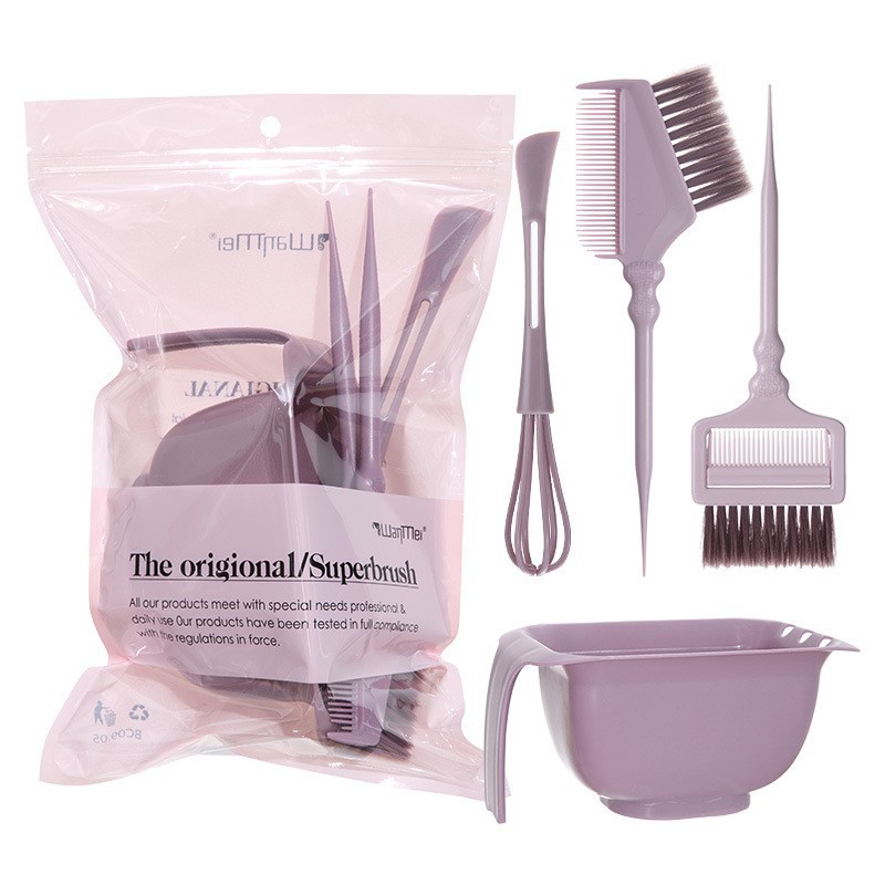 TEMU Chinese Style Hair Dye Tool 4pcs Set - Large Capacity Graduated Mixing Bowl With Hair Protection Hole & Hair Dye Brush Holder, Multi-functional