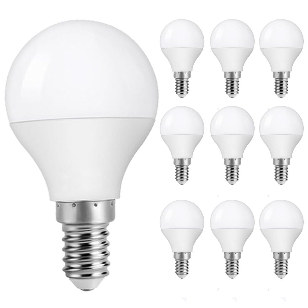 Image of 5w E14 Led Bulb, Warm White 2700k, Replaces A 50w Incandescent Bulb; Teardrop-shaped Led Bulb P45, 550 , 220° Beam Angle, 220-240v, Non-dimmable, Pack Of 10