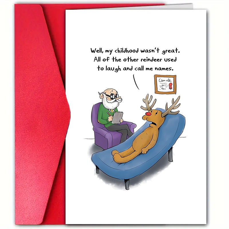 

1pc Humorous Christmas Greeting , , For Anyone, And Comic, For , , And , For Christmas And New