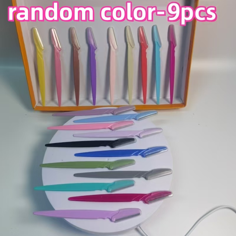 E-shop 22-Farben Multicolor Augenbrauen- und Gesichtshaartrimmer - Zufällige 9 Stück versandt, mit Makro-Sicherheitsnetz und Schutzkappe, für eine