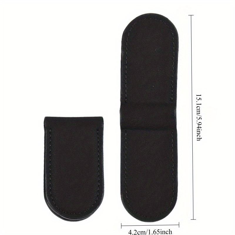 1pc Clip Faux Leather Business Card Holder Pocket