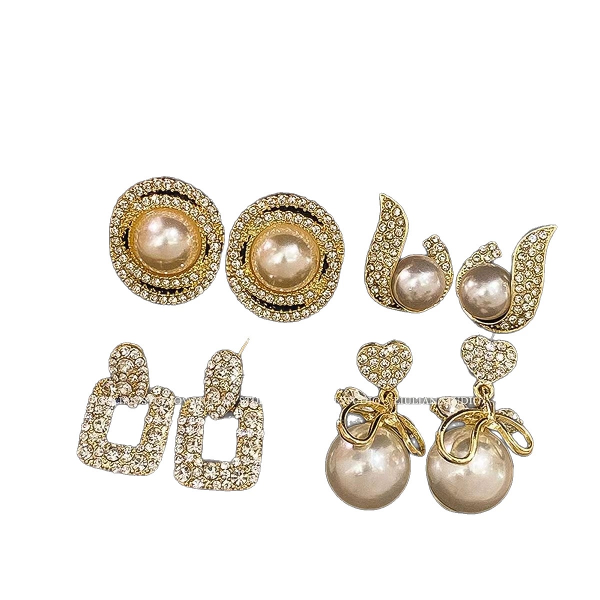 12pcs High-End Imitation Pearl Earring Set