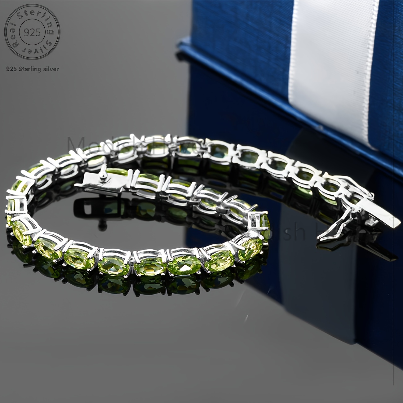 TEMU Green Peridot Women's , 925 Silver, Delicate And Elegant In Niche Colors, Women's Jewelry. Suitable For Daily Party Wear. Birthday, Valentine's