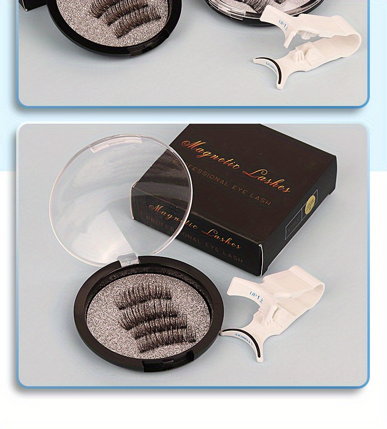magnetic false eyelashes set of 4 magnetic false eyelashes reusable no required alcohol free plastic material professional eye makeup accessories details 4