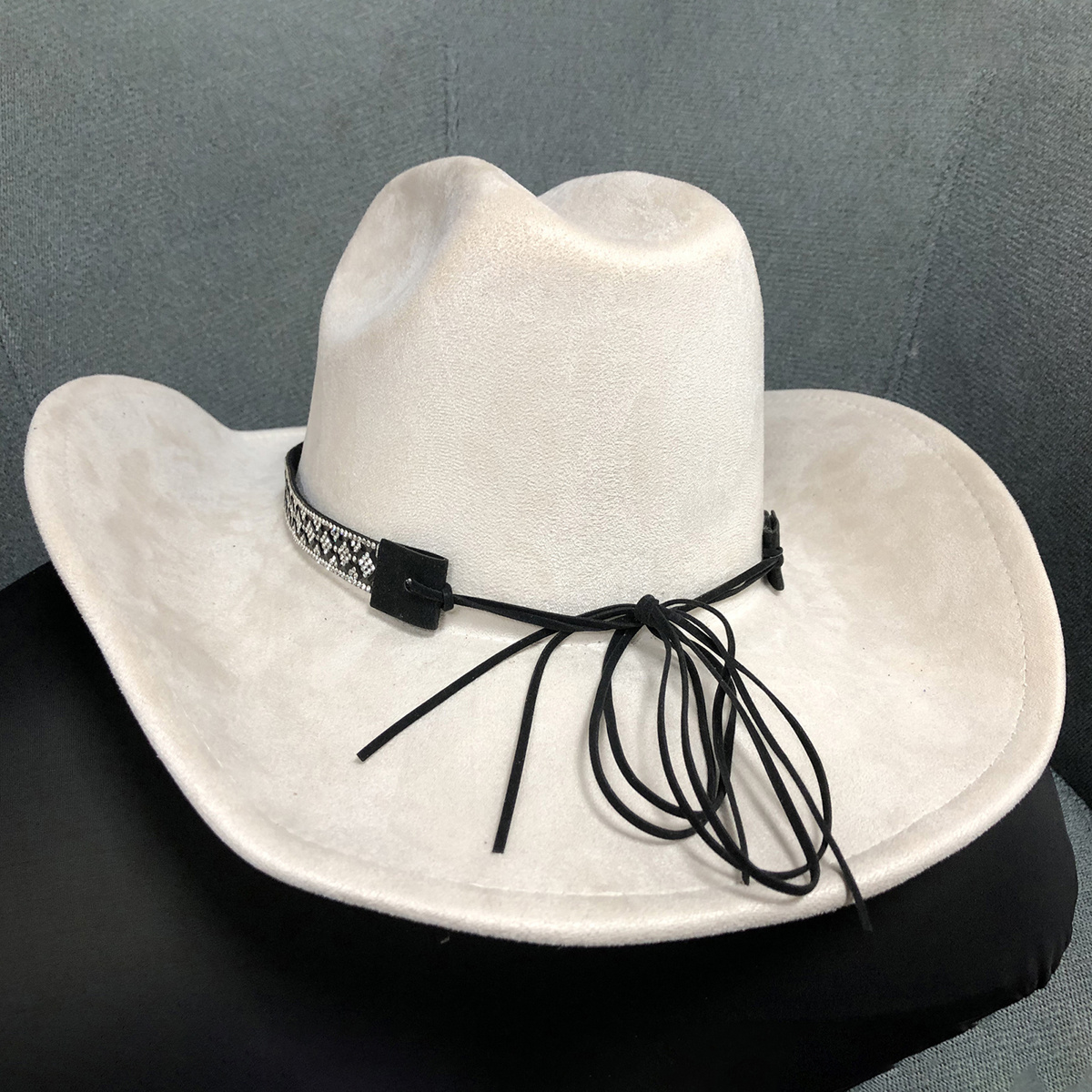 Vintage Roll Up Cowboy Hat with Decorative Band Adjustable unisex vintage soft felt western cowgirl hat elastic band - Temu main image 3