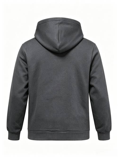 sweat à capuche zippé pour homme, motif lettres et rayures, style western, italia, imprimé facile à combiner, poche zippée, cordon de serrage, veste athlétique décontractée