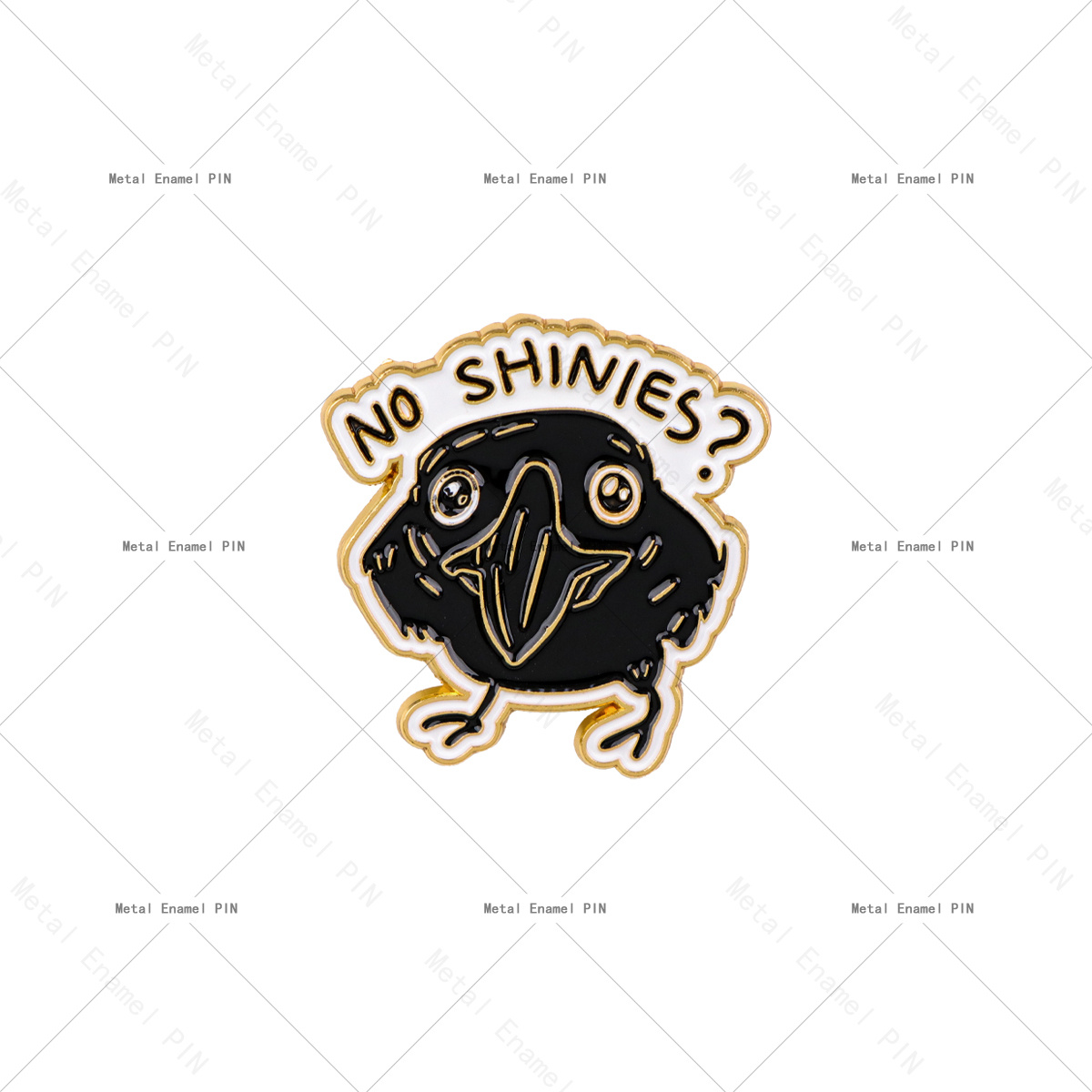 TEMU 1pc Funny Crow Enamel Pin Brooch - No Shinies Suitable For Backpacks, Hats, Jackets | Cute Meme Bird Lapel Collar Pin For Jackets | Humorous
