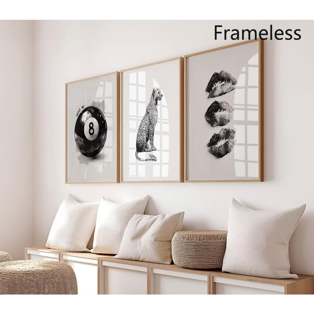 TEMU 2d Flat, 2d Flat 3pcs Ball Poster Print Trendy Kiss Lips Apartment Prints Aesthetic Chic Dorm Room Decor College Poster Gift Festival Gift,